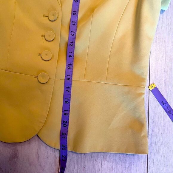 Sandra Angelozzi vintage chartreuse cap sleeve blazer jacket - Picture 11 of 11